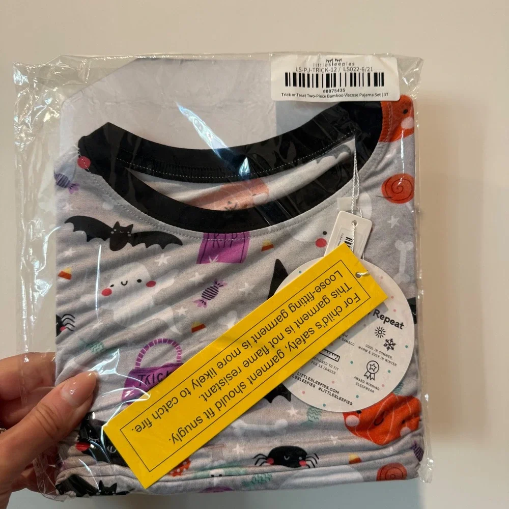 Little Sleepies Halloween Pajamas Trick or Treat Set Bamboo Toddler 3T NEW